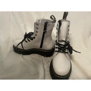 Dr. Martens Womens Jaden High Top white Platform combat Boots Size 6 Doc Martens